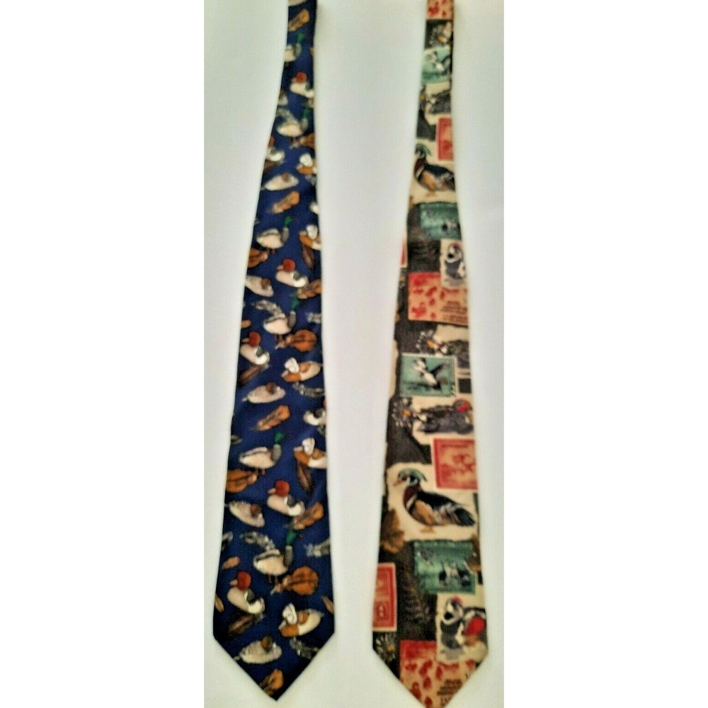 Roundtree & Yorke 100% Silk Men's Necktie's Hand Sewn USA Lot of Two